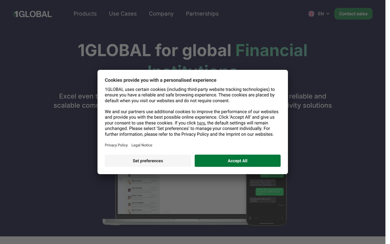 Screenshot of 1global.com