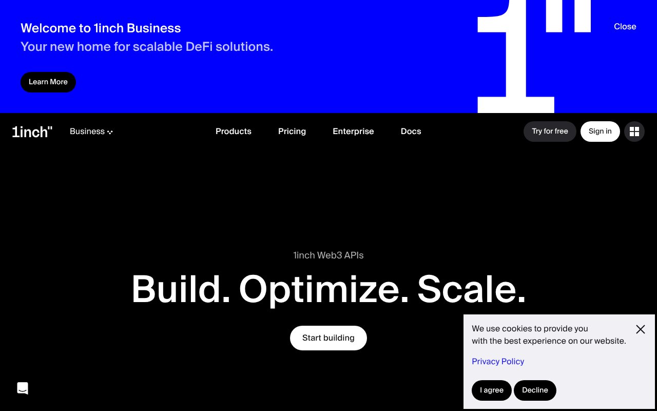 Screenshot of 1inch.dev