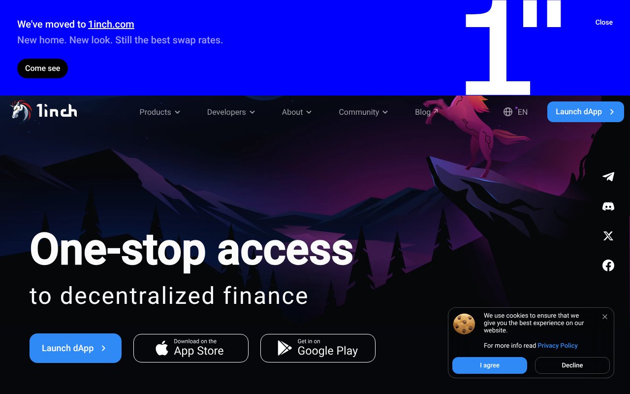 Screenshot of 1inch.io