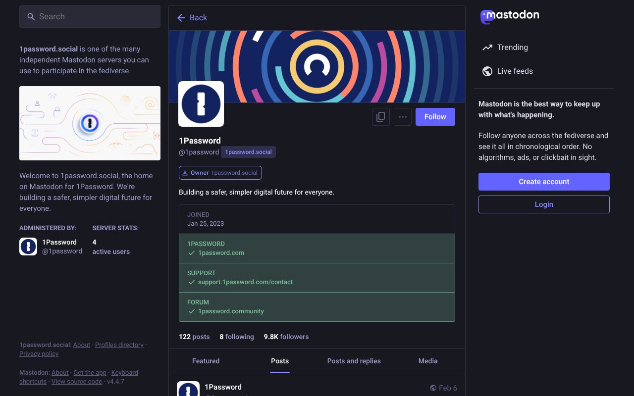 Screenshot of 1password.social