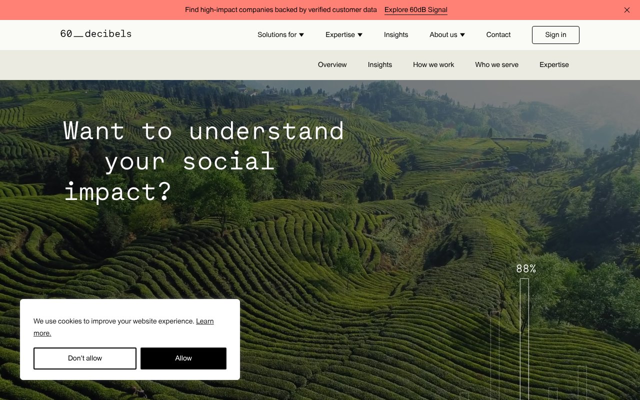 Screenshot of 60decibels.com