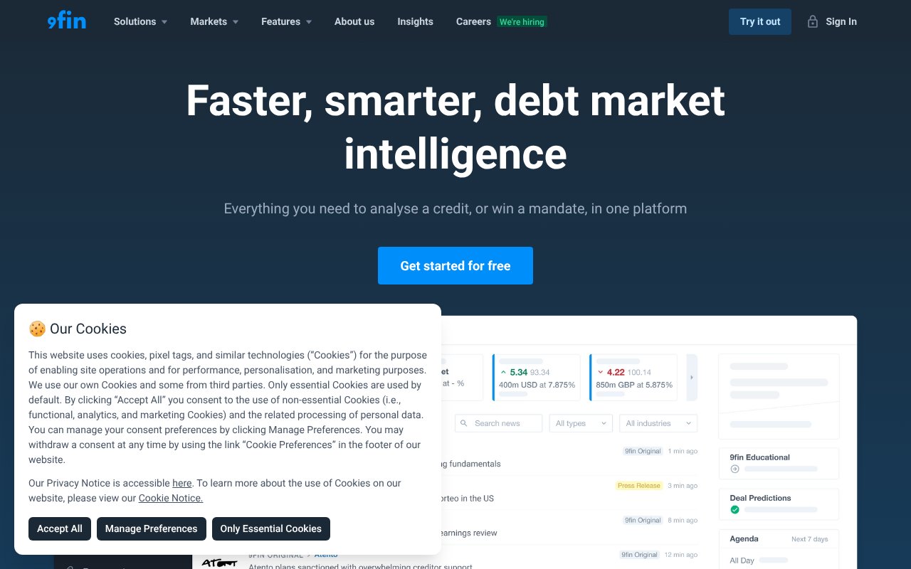 Screenshot of 9fin.com