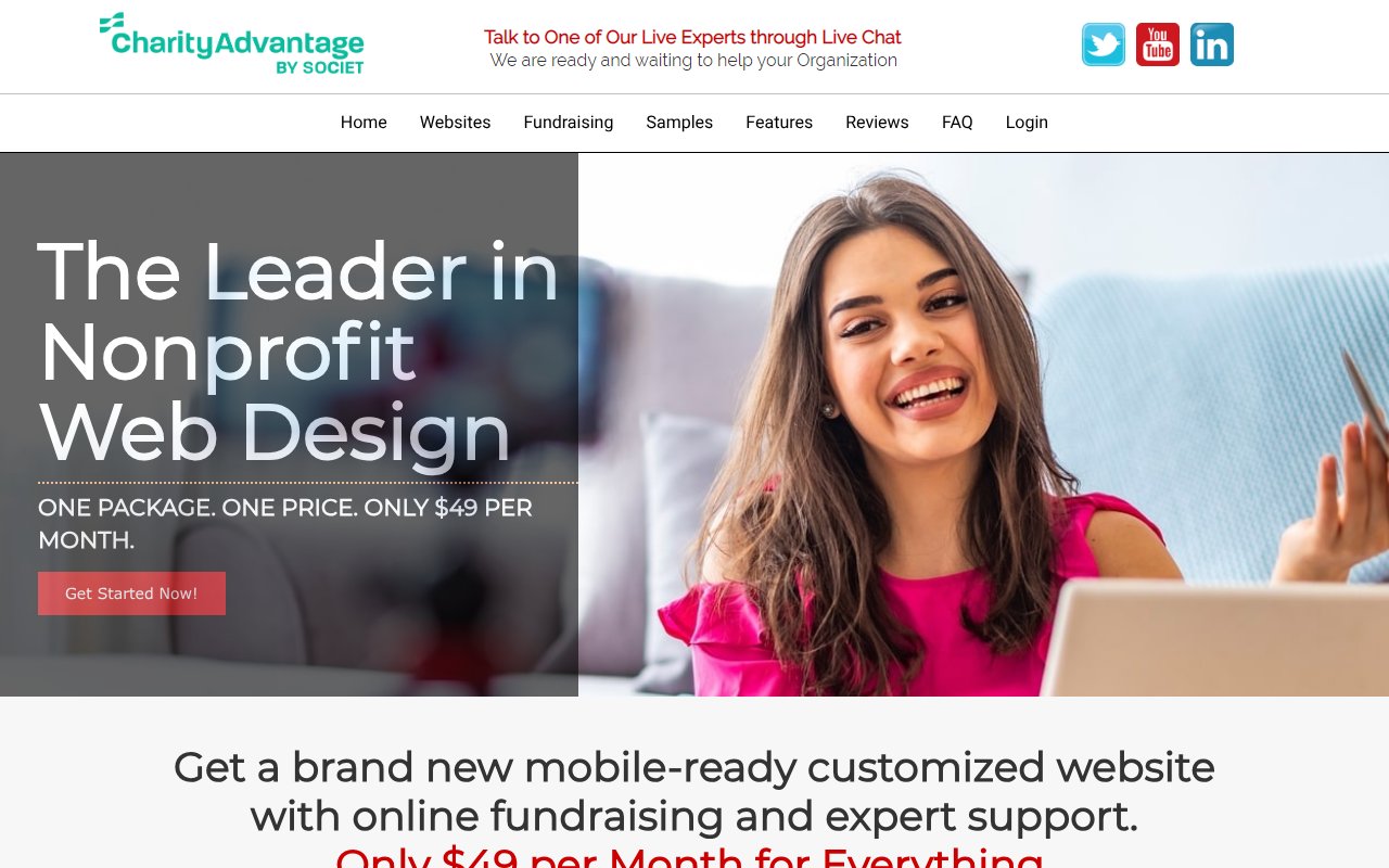 Screenshot of CharityAdvantage.com