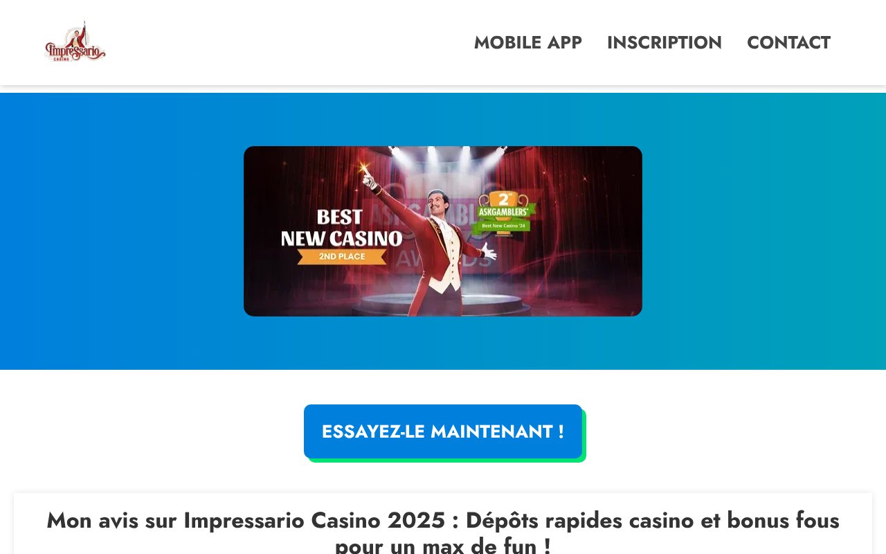 Screenshot of Impressariocasinofr.com