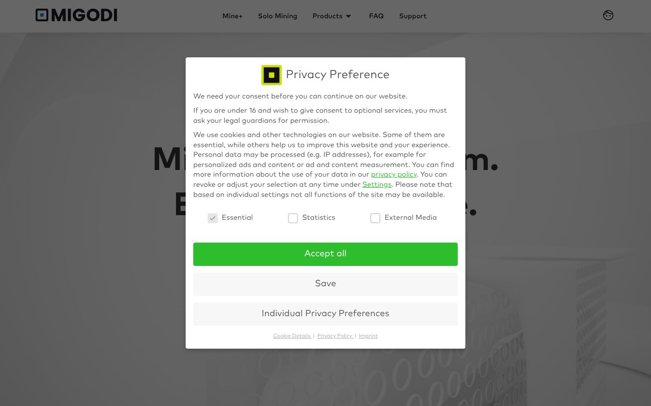 Screenshot of Migodi.com