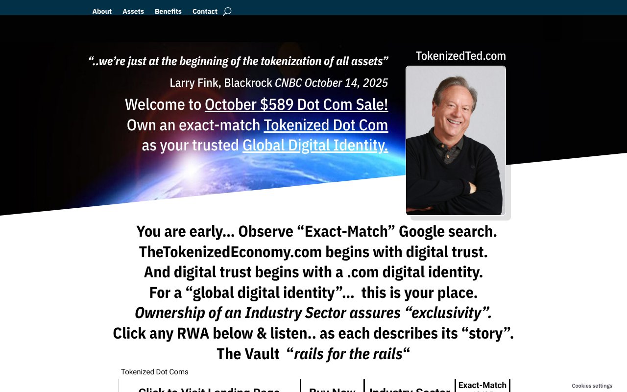 Screenshot of TokenizedDotComs.com