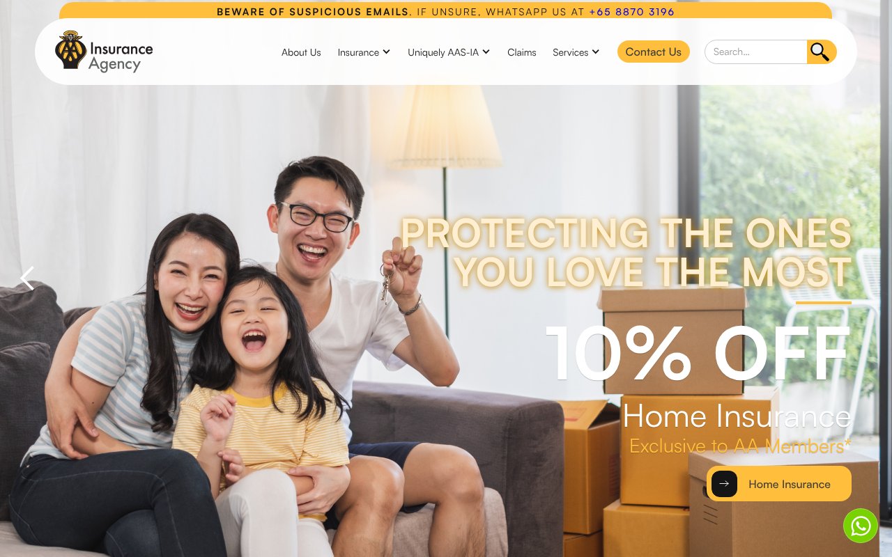 Screenshot of aas-insurance.com.sg
