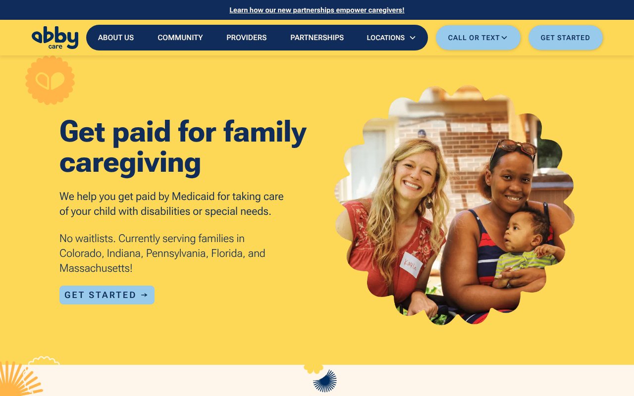 Screenshot of abbycare.org