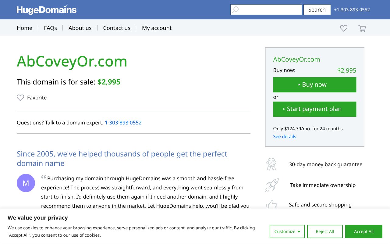Screenshot of abcoveyor.com