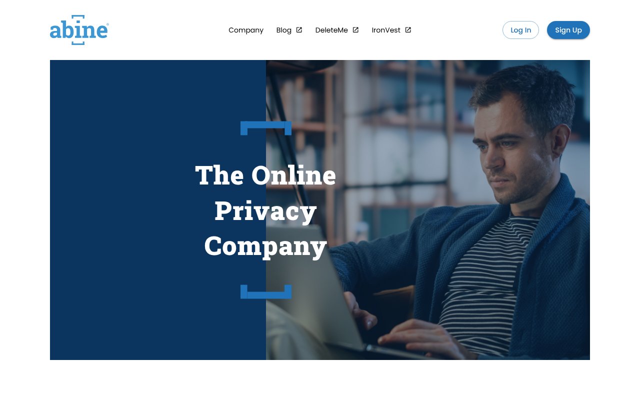 Screenshot of abine.com