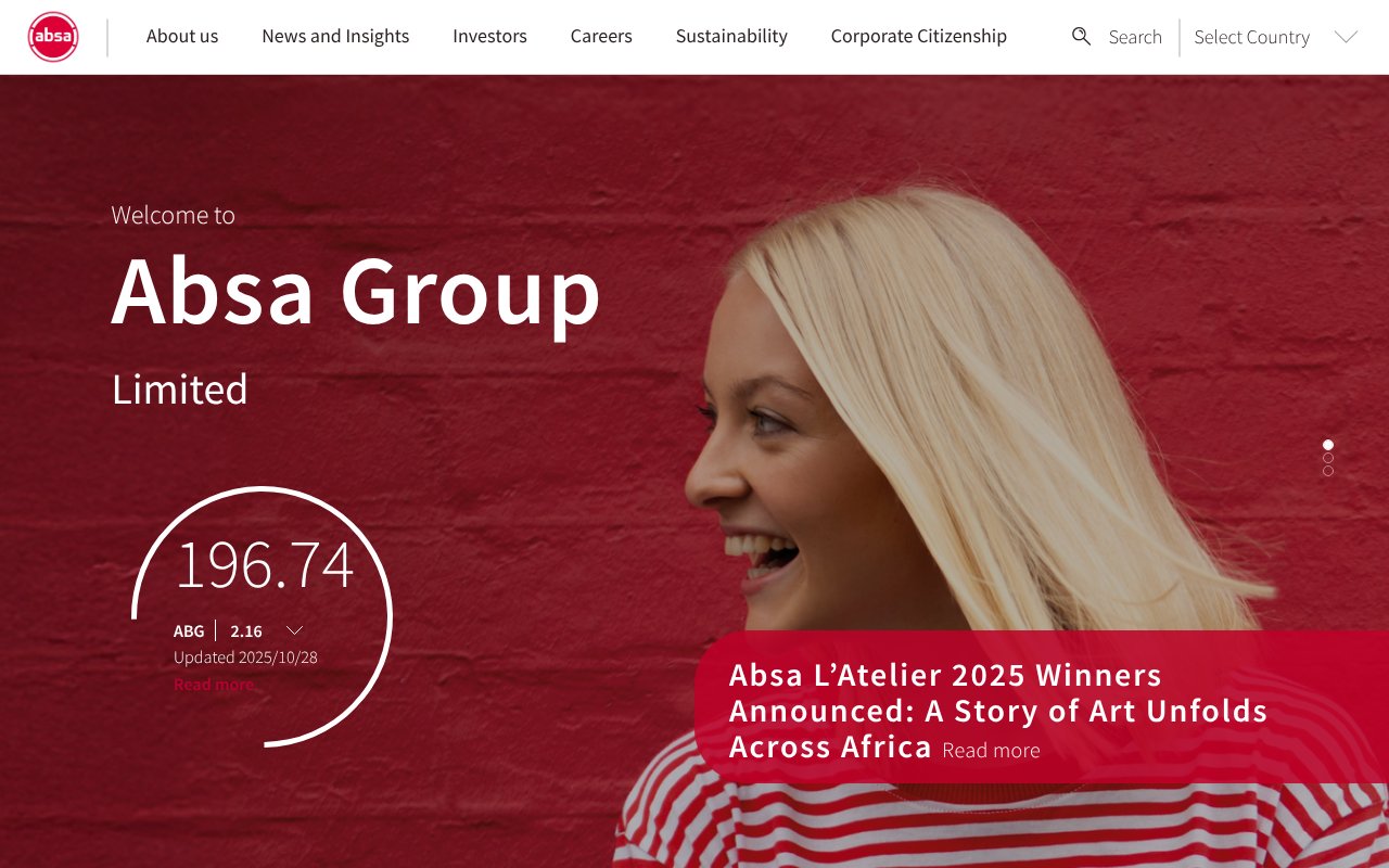 Screenshot of absa.africa