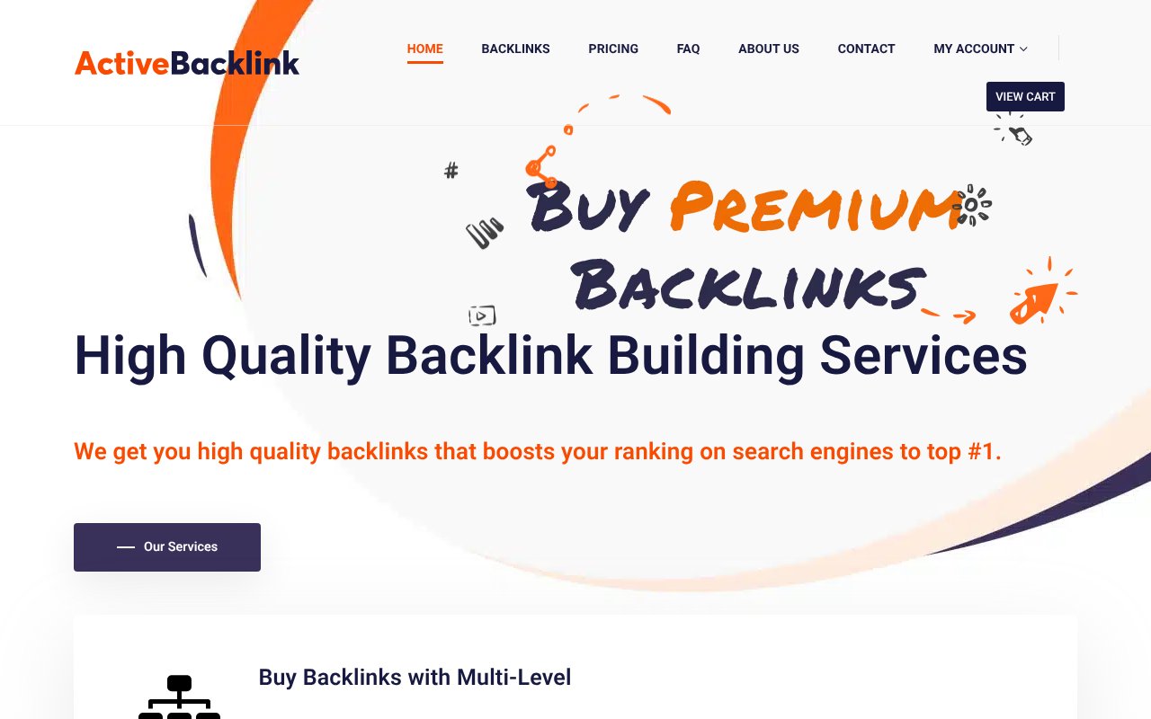 Screenshot of activebacklink.com