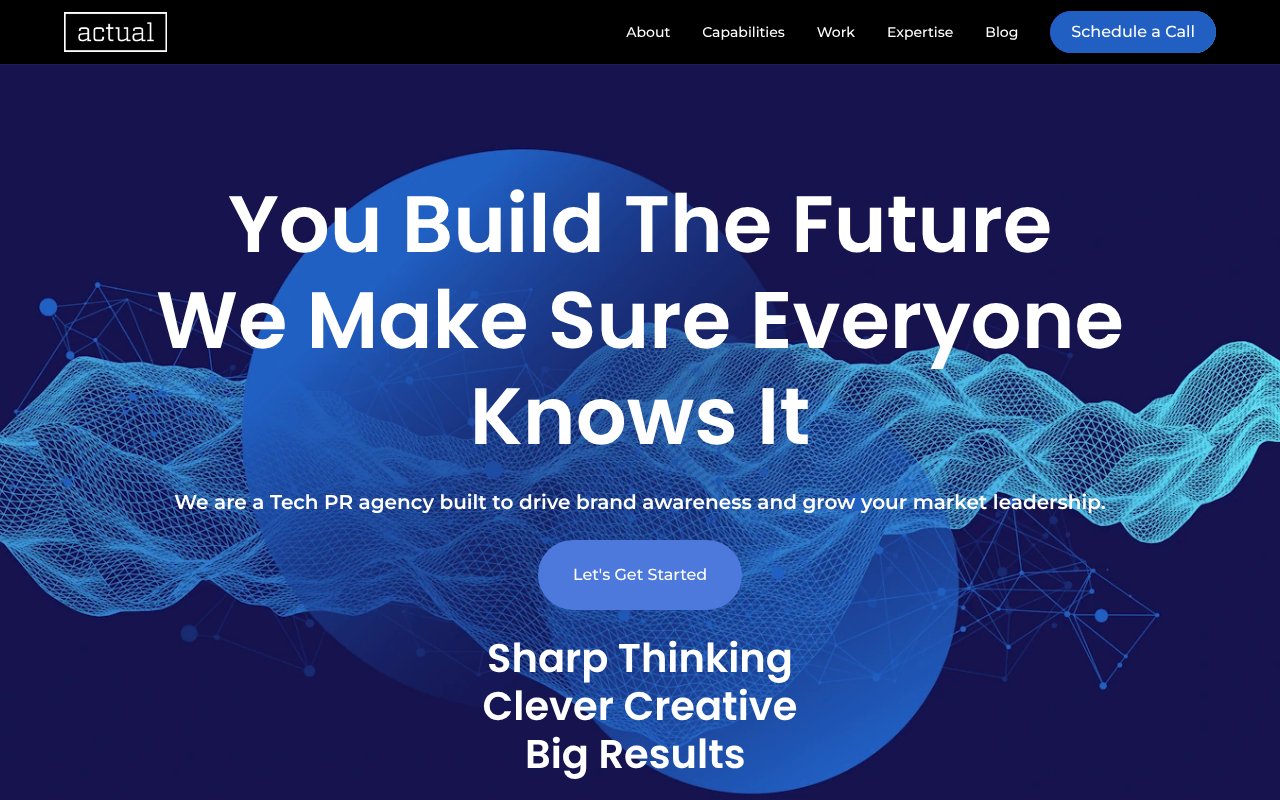 Screenshot of actual.agency