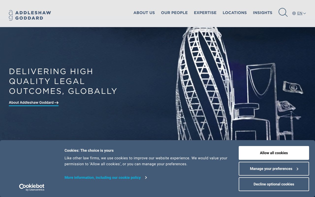 Screenshot of addleshawgoddard.com