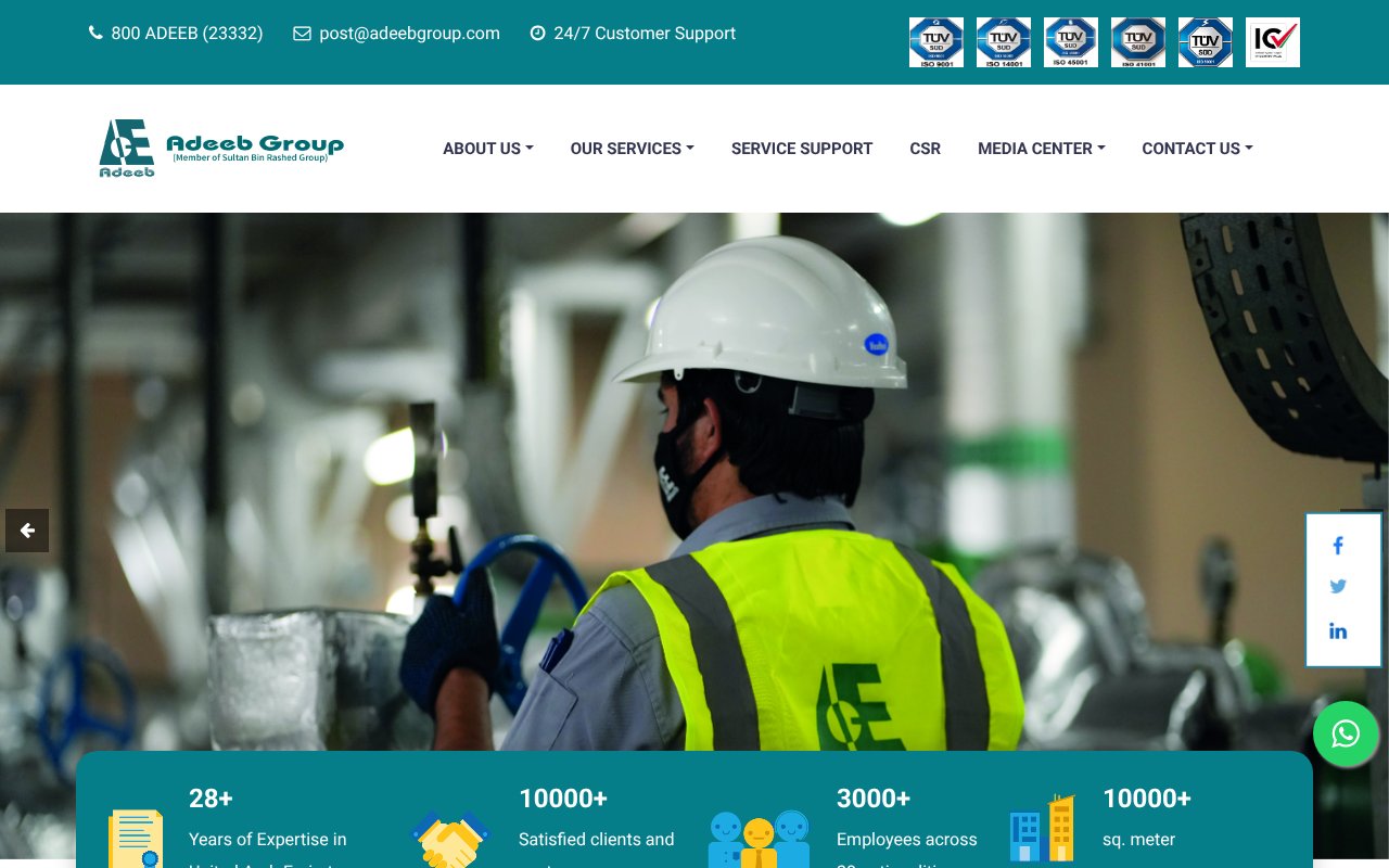 Screenshot of adeebgroup.com