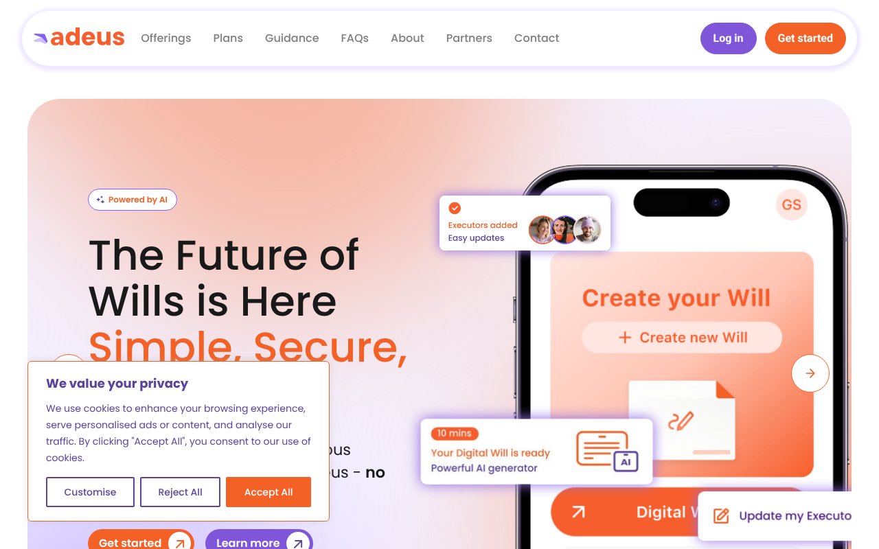 Screenshot of adeuslife.com