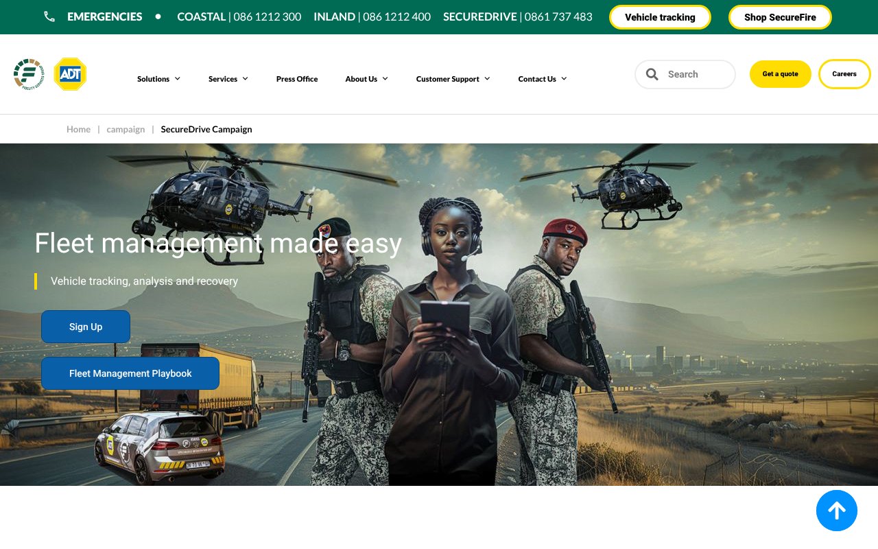 Screenshot of adt.co.za