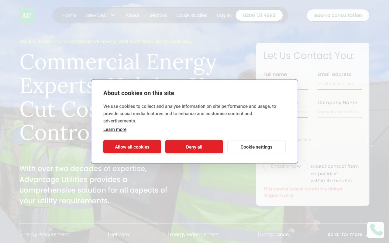 Screenshot of advantageutilities.com