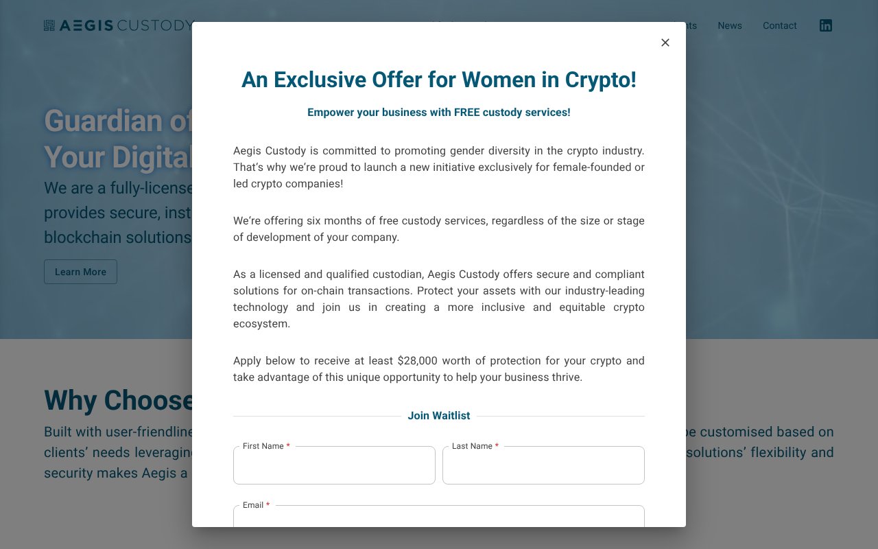 Screenshot of aegiscustody.com