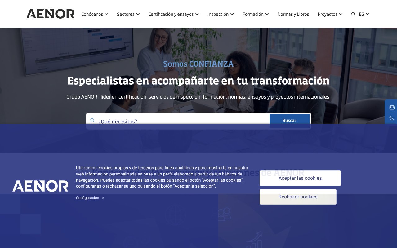 Screenshot of aenor.es
