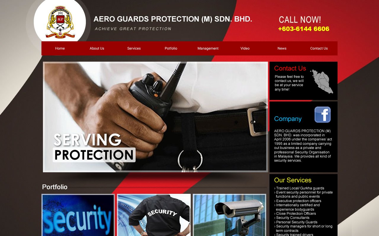 Screenshot of aeroguards.com
