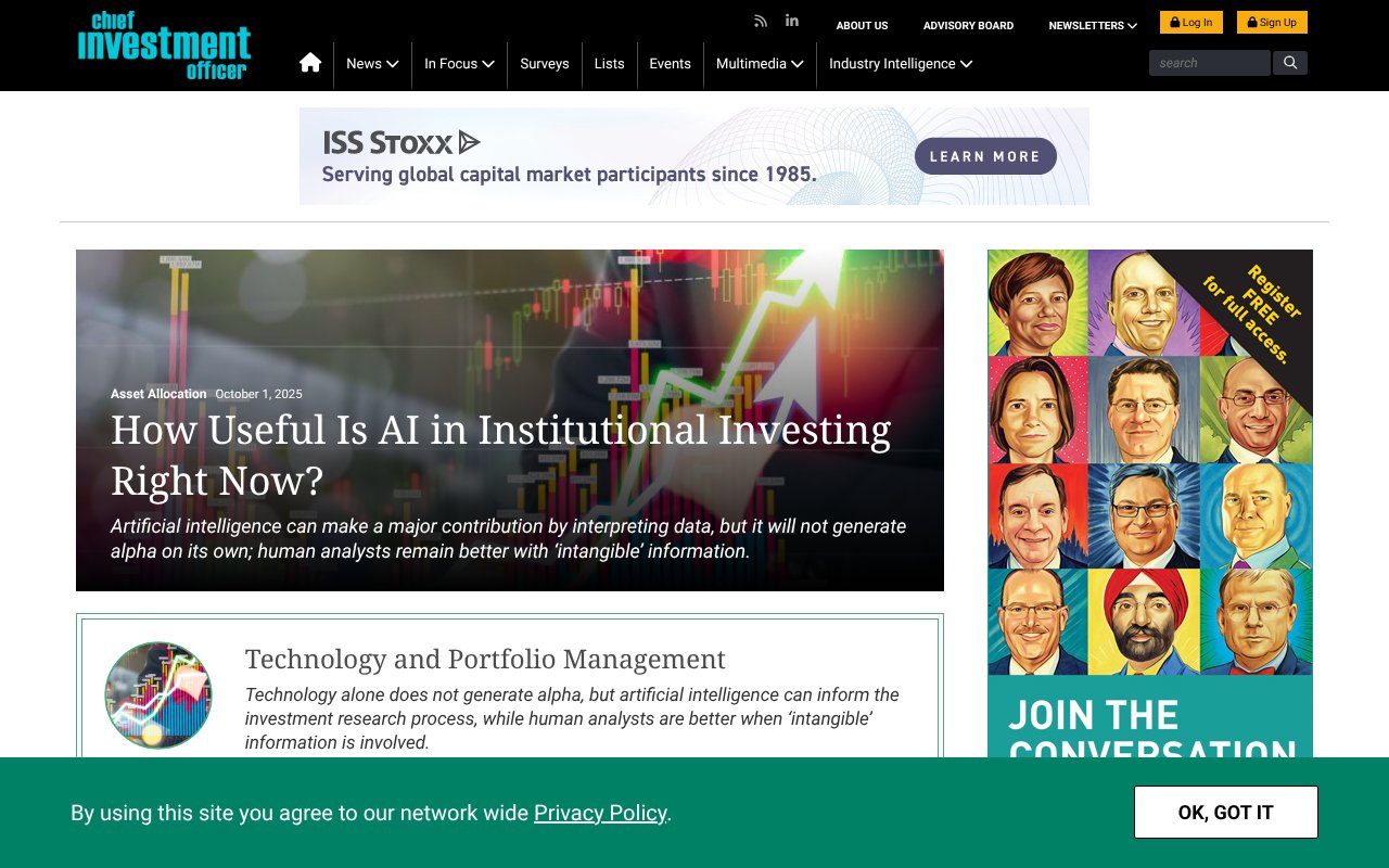 Screenshot of ai-cio.com
