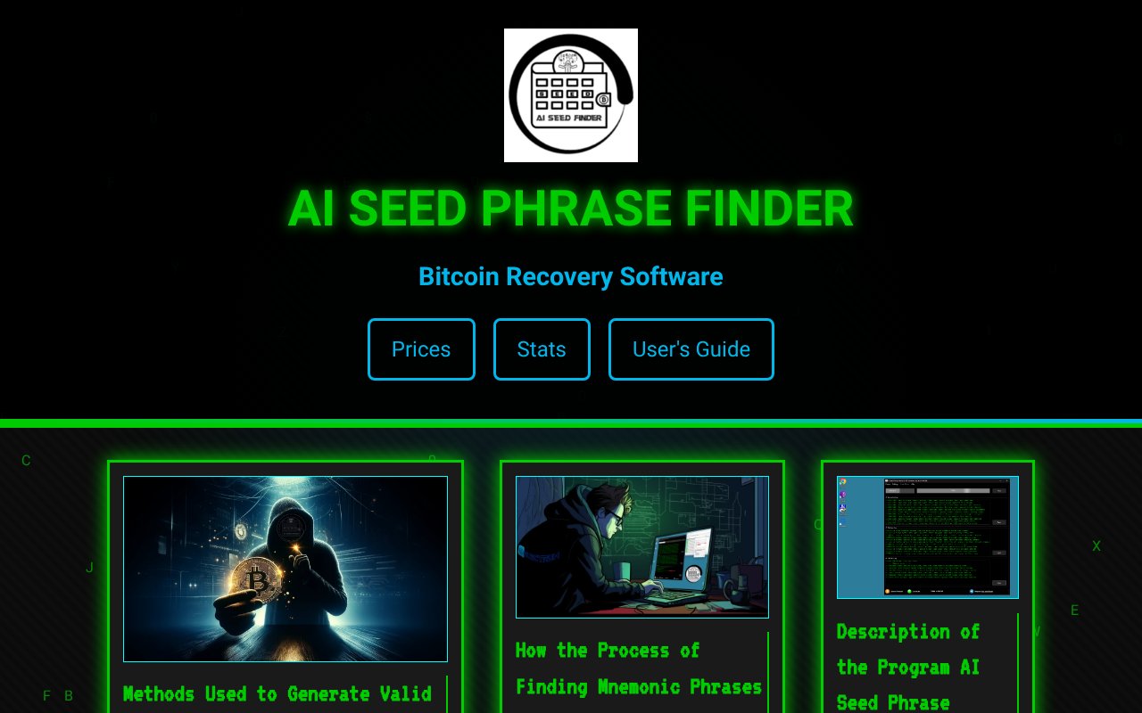 Screenshot of ai-seedfinder.com