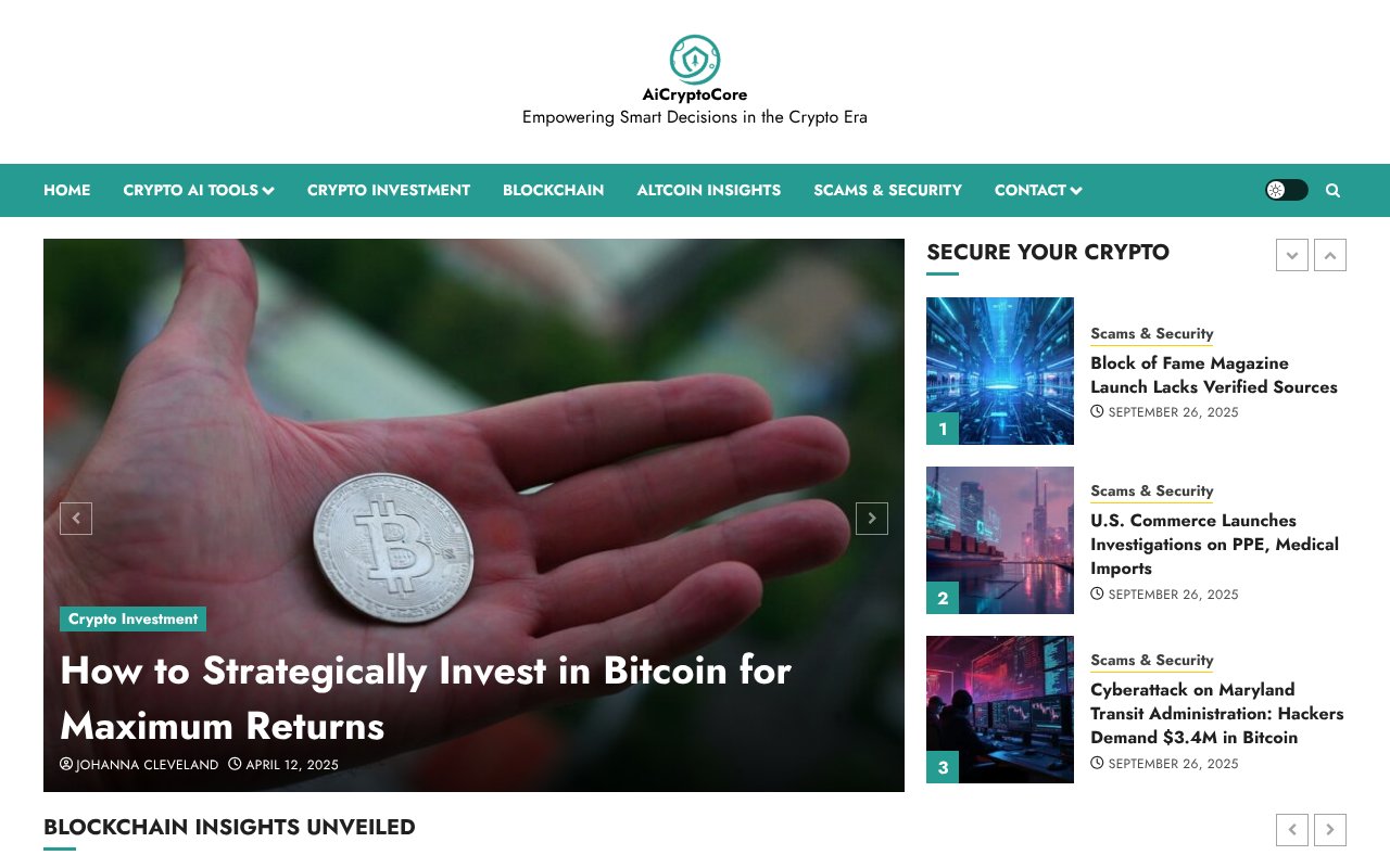 Screenshot of aicryptocore.com