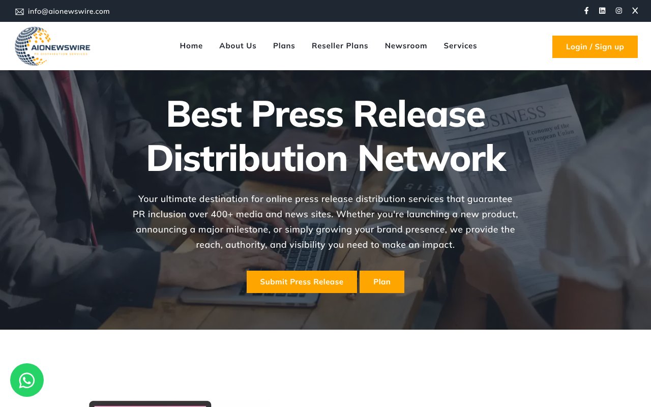 Screenshot of aionewswire.com