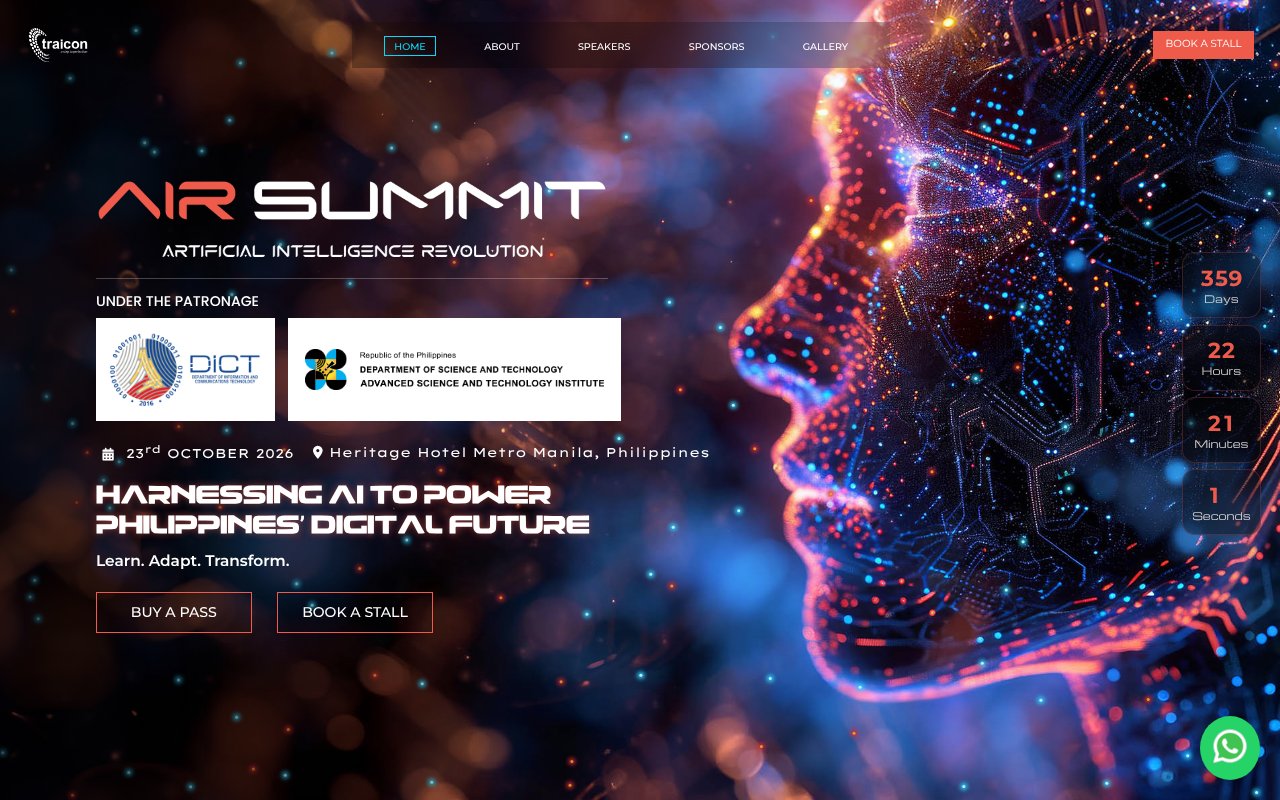 Screenshot of airevolutionsummit.com