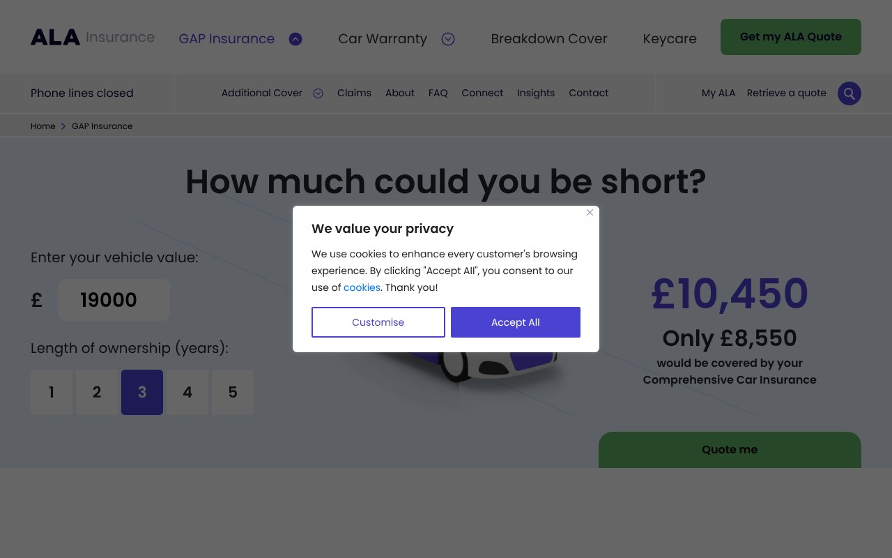 Screenshot of ala.co.uk