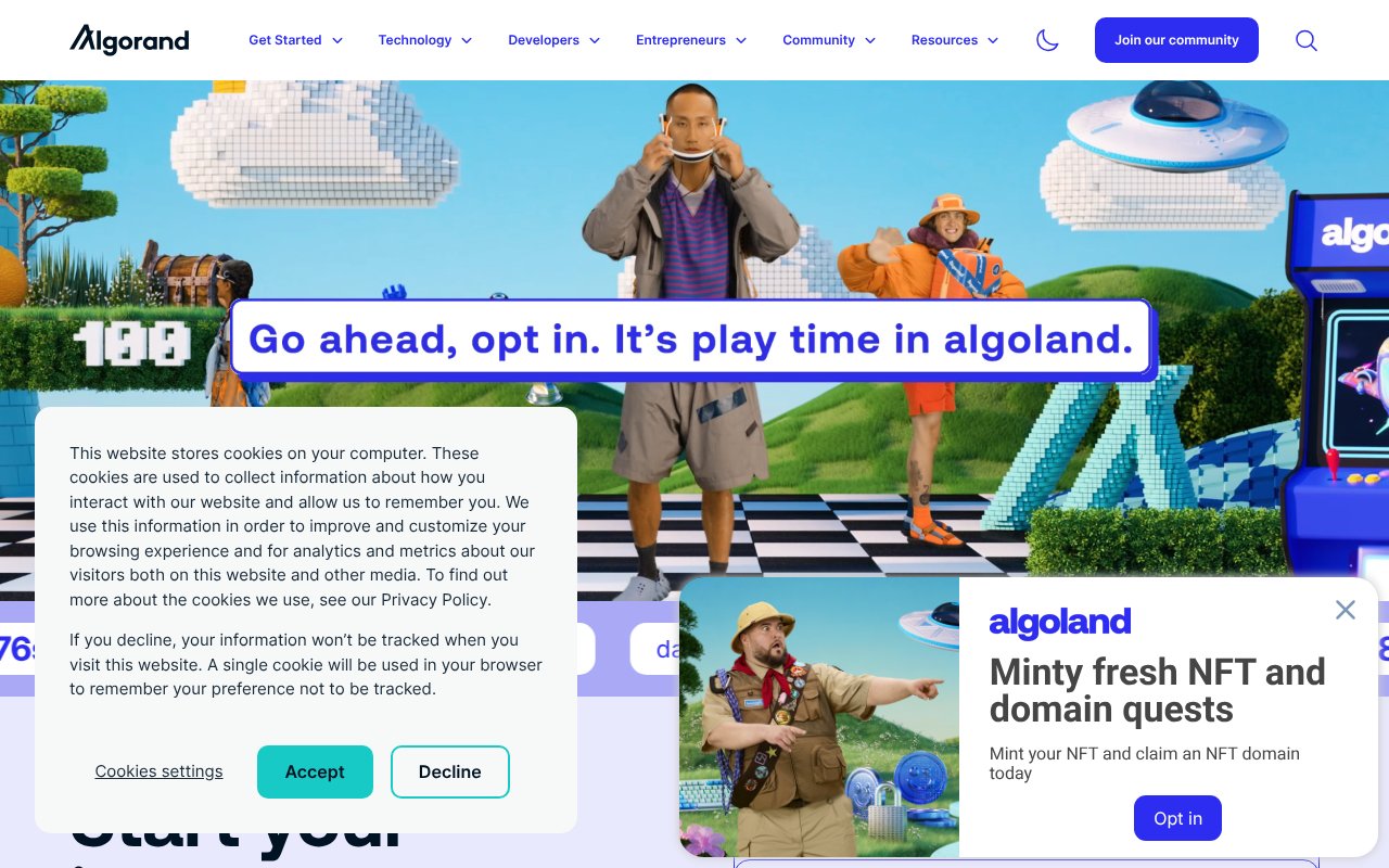 Screenshot of algorand.co