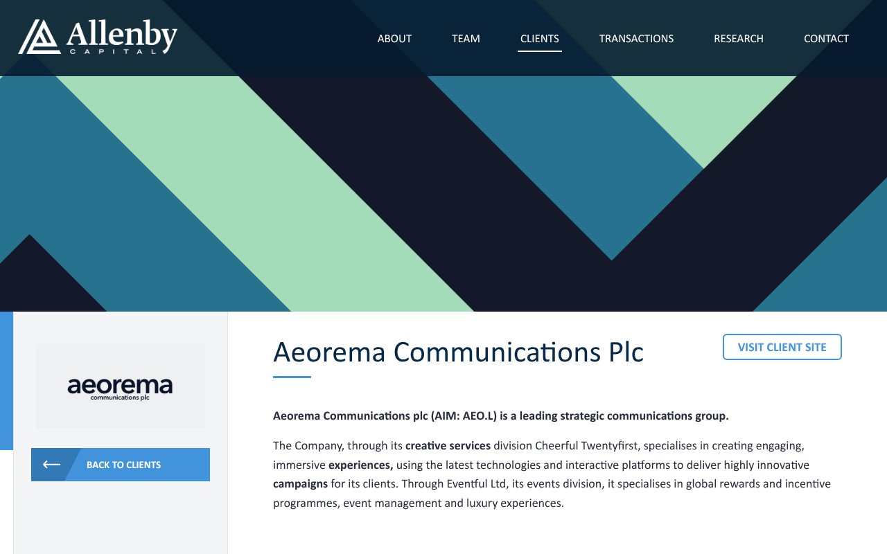 Screenshot of allenbycapital.com