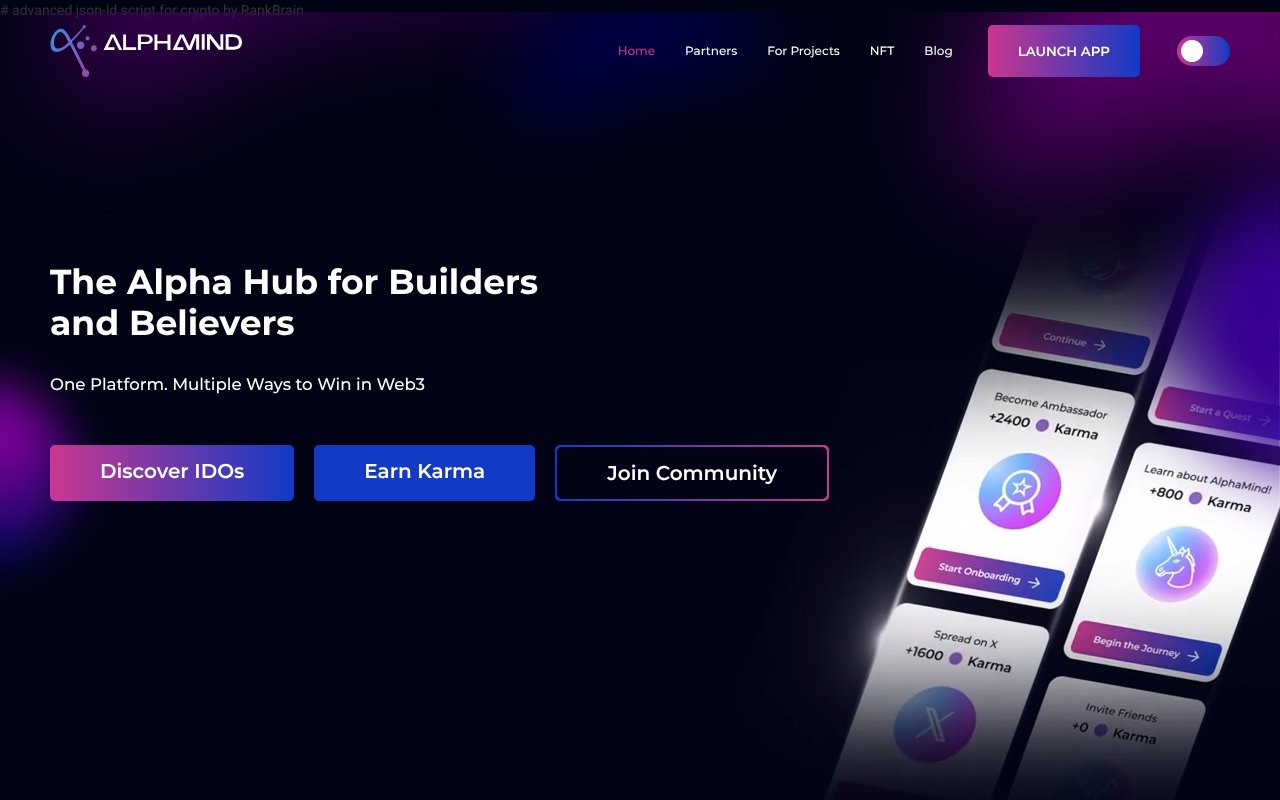 Screenshot of alphamind.co