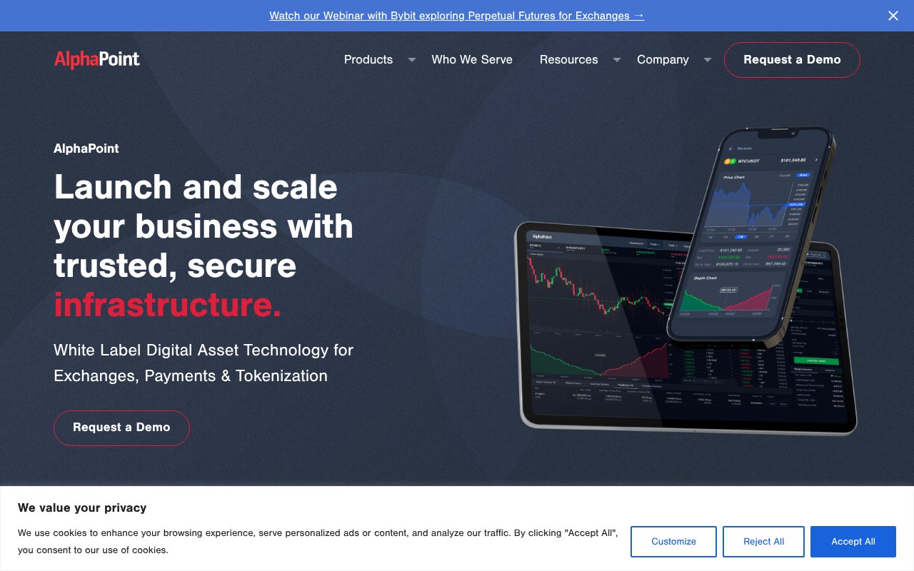 Screenshot of alphapoint.com