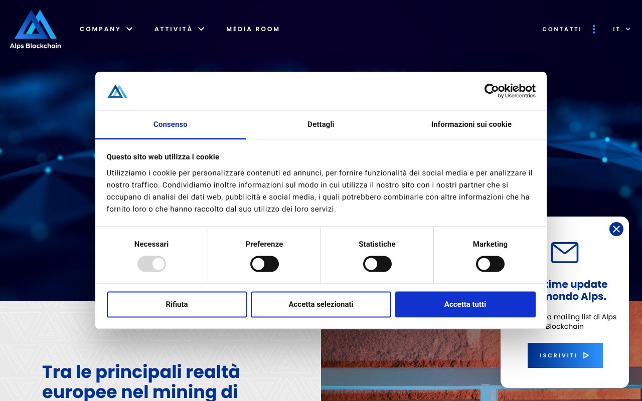 Screenshot of alpsblockchain.com