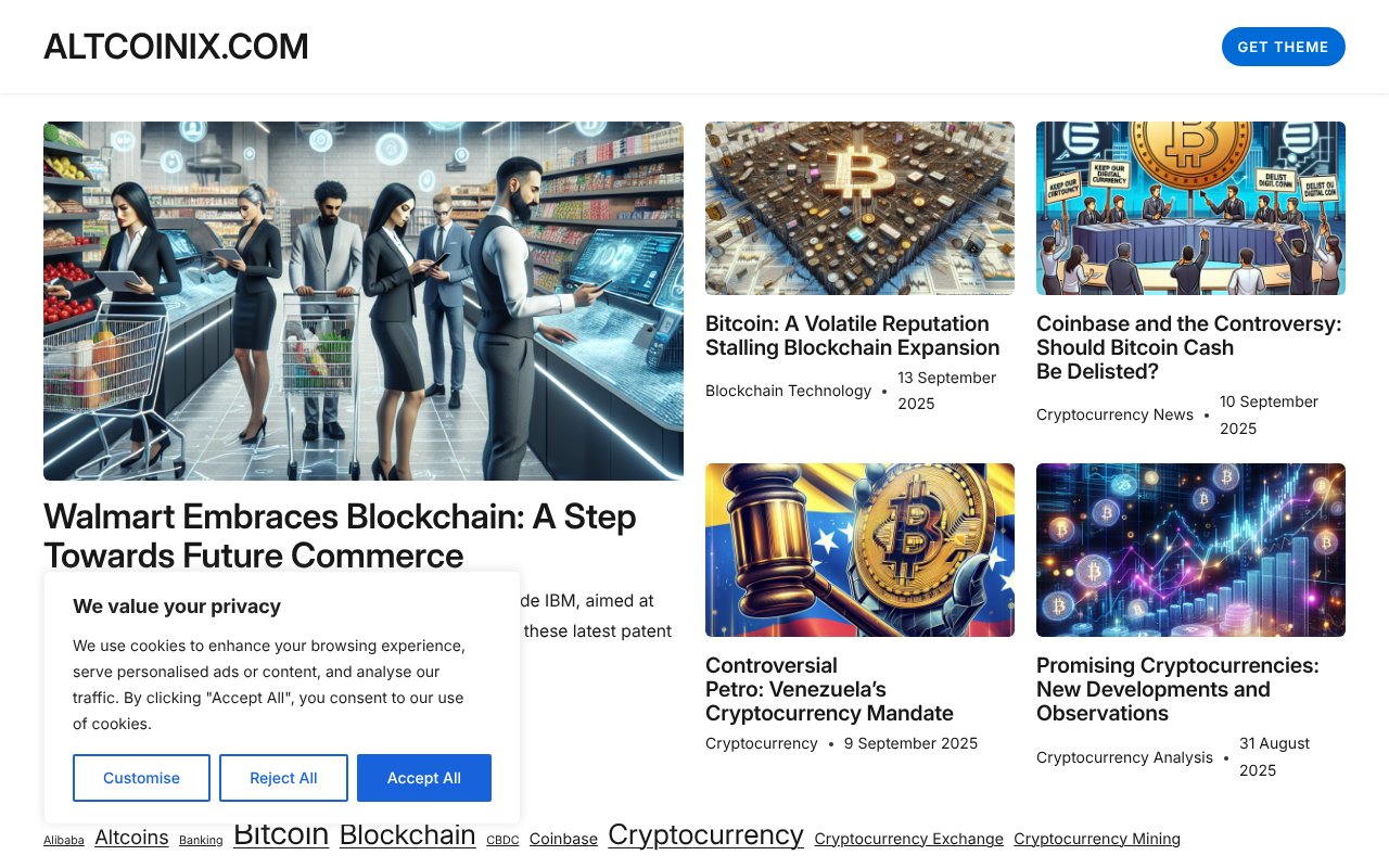 Screenshot of altcoinix.com