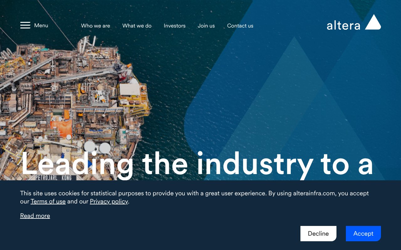 Screenshot of alterainfra.com