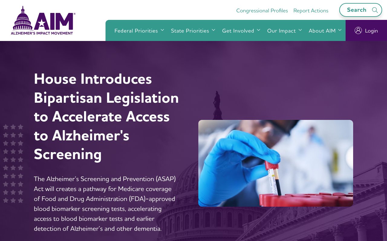 Screenshot of alzimpact.org