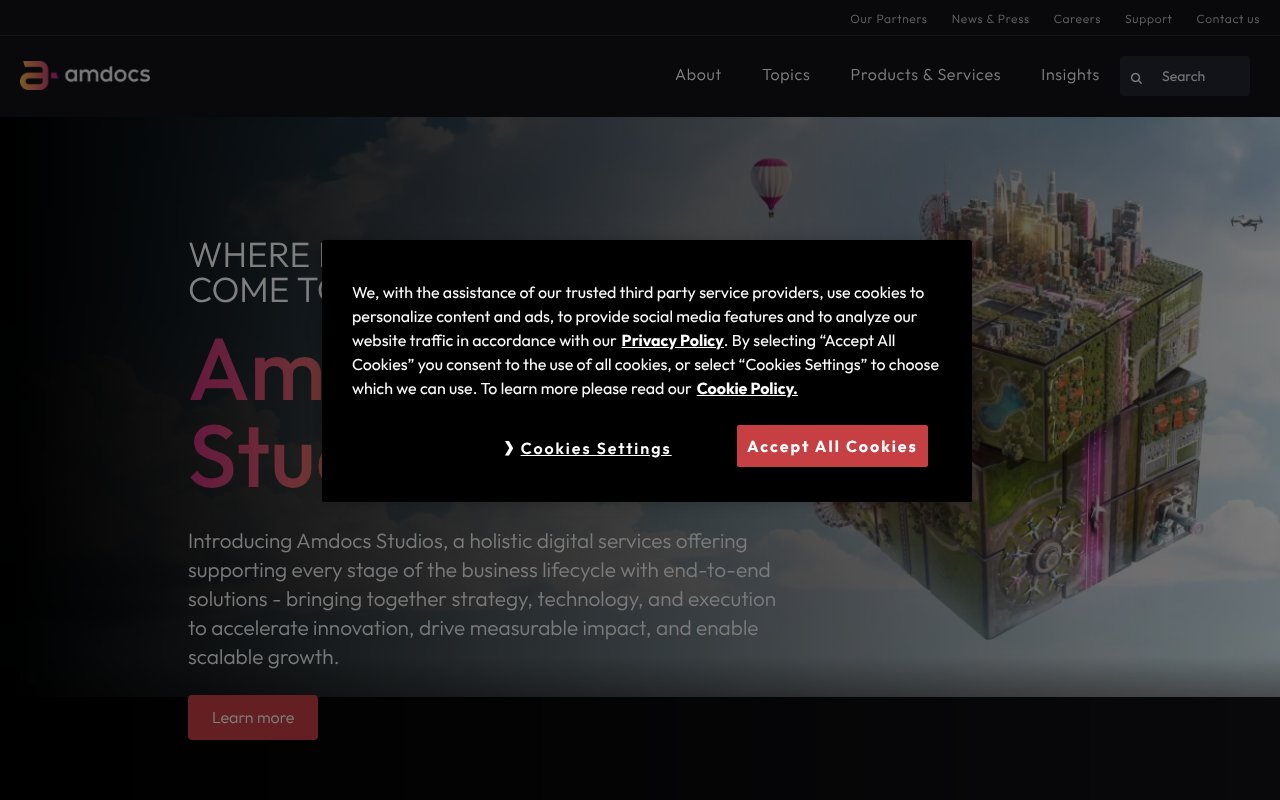 Screenshot of amdocs.com
