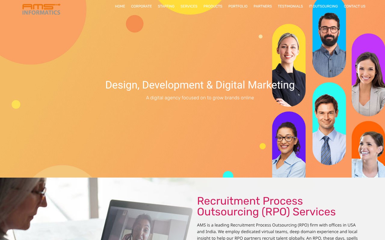 Screenshot of amsinformatics.com