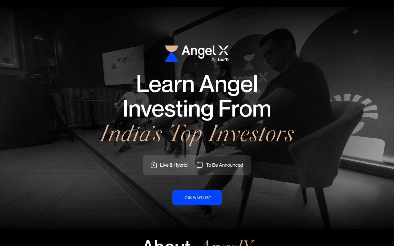 Screenshot of angelx.vc