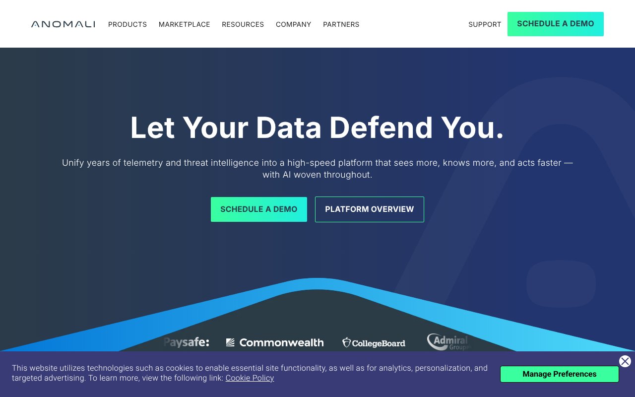 Screenshot of anomali.com