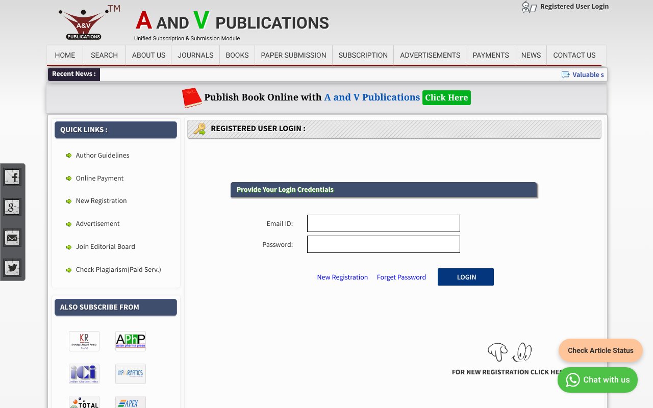 Screenshot of anvpublication.org