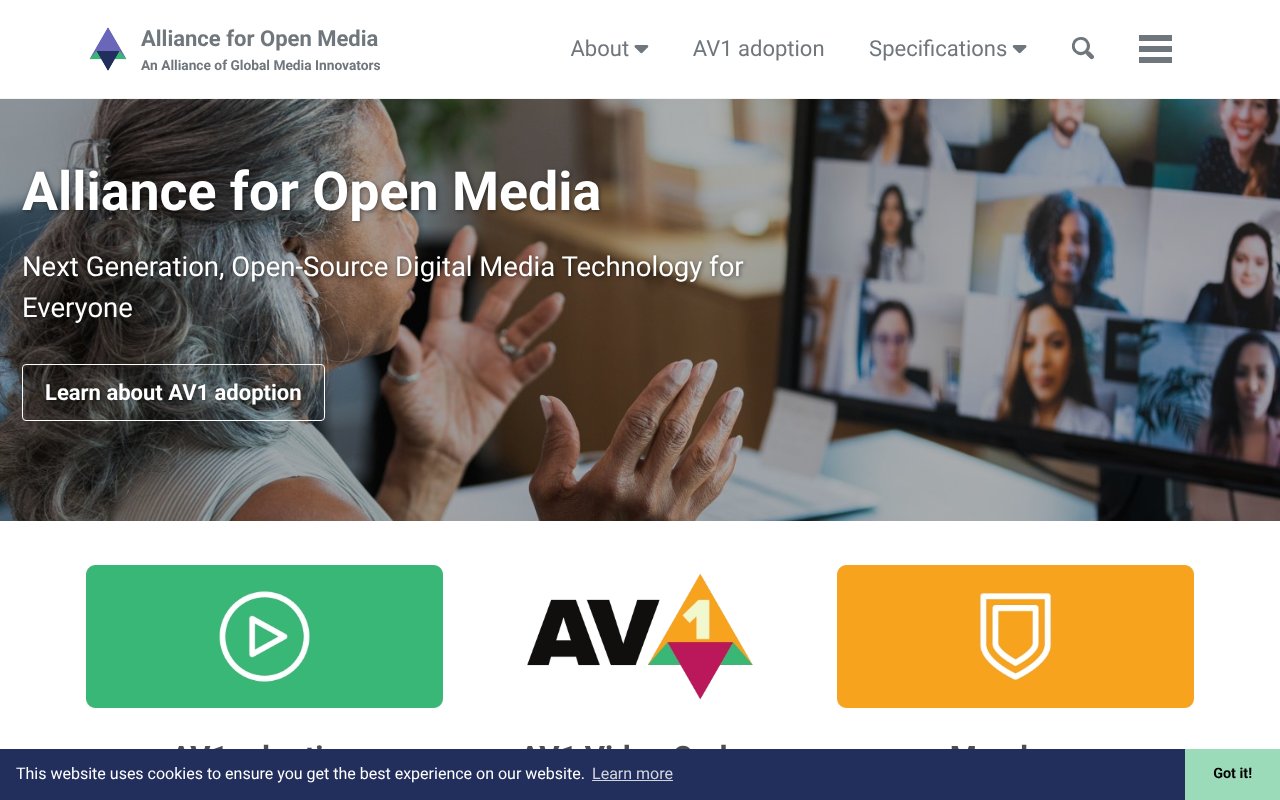 Screenshot of aomedia.org