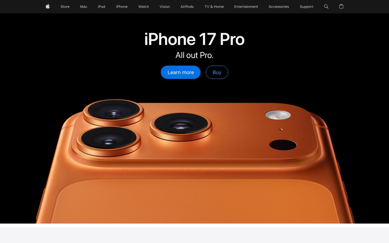 Screenshot of apple.com