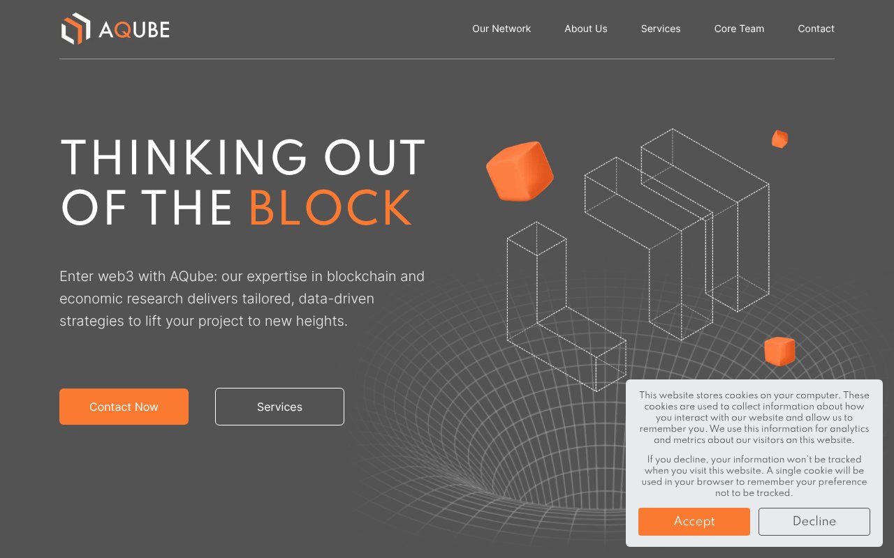 Screenshot of aqube.io