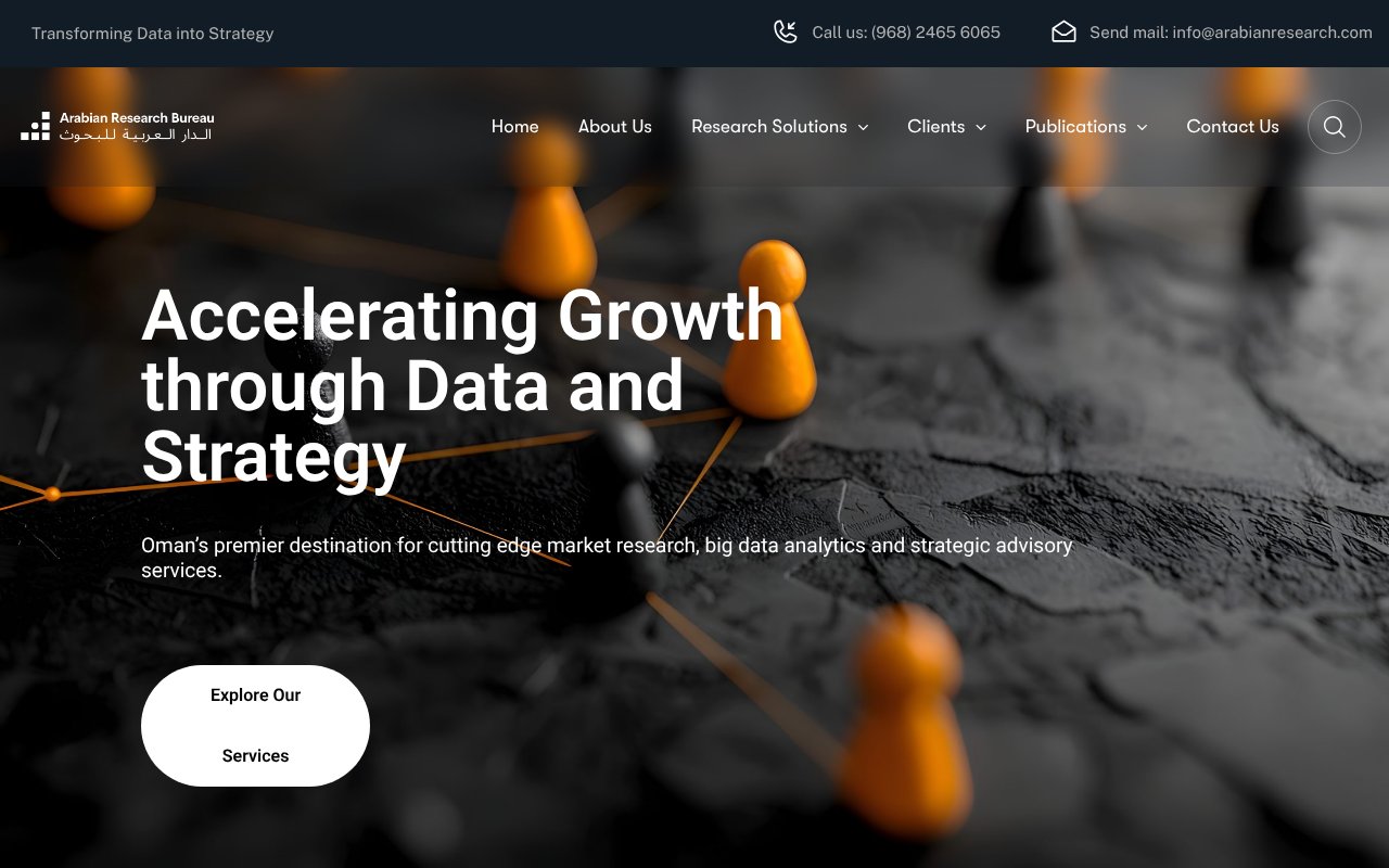 Screenshot of arabianresearch.com