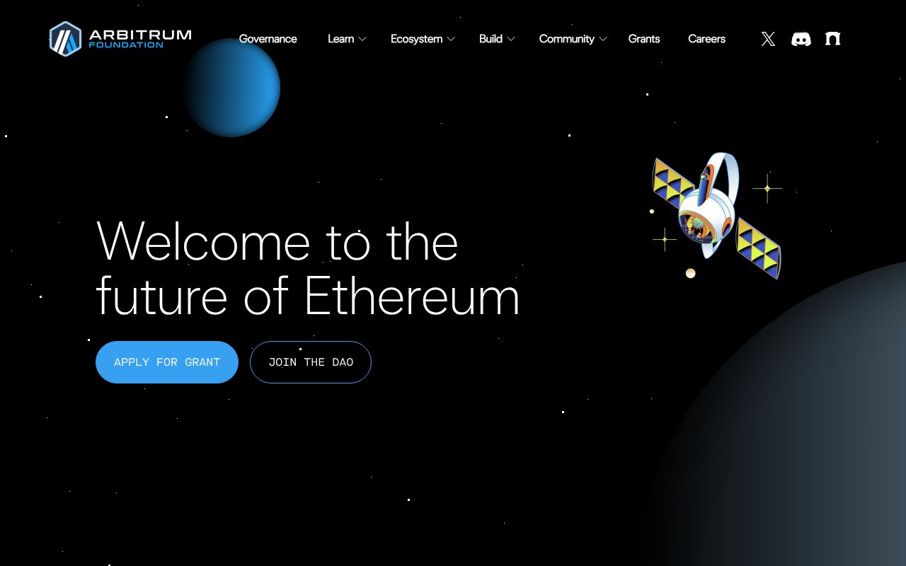 Screenshot of arbitrum.foundation