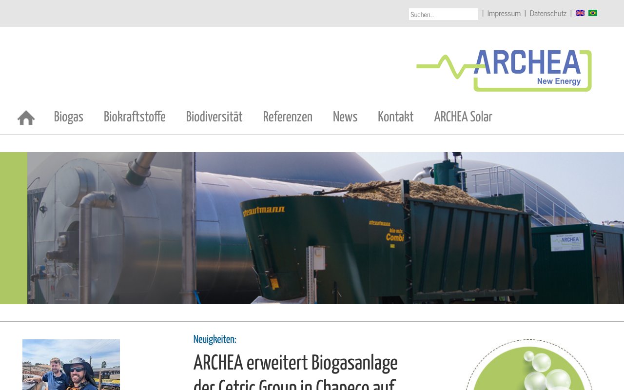 Screenshot of archea-biogas.de